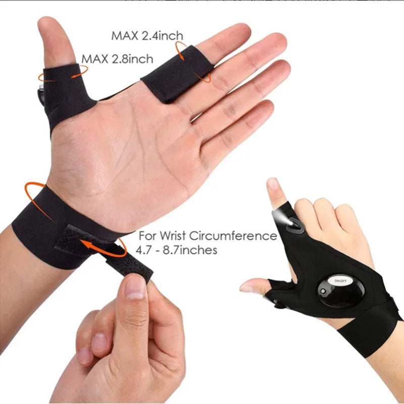 The Gud Store Fingerless Glove LED Flashlight