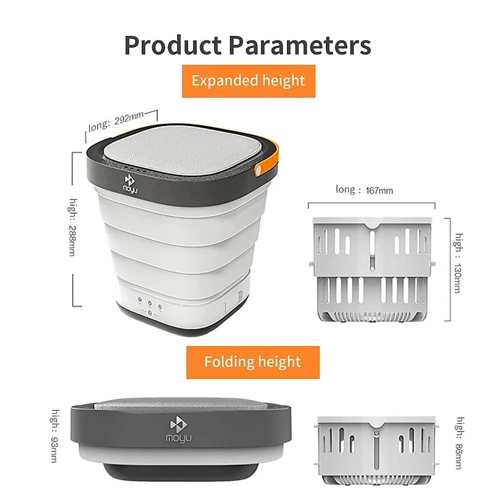 Moyu Mini Portable Washing Machine XPB08-F2 2 in 1 Portable Foldable Mini Clothes Washing and Spin Dryer for Home Travel