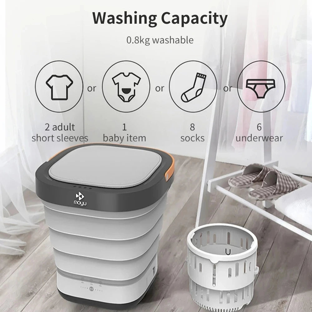 Moyu Mini Portable Washing Machine XPB08-F2 2 in 1 Portable Foldable Mini Clothes Washing and Spin Dryer for Home Travel