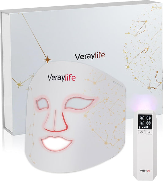 Red Light Therapy for Face, LED Face Mask Light Therapy, Portable Home Device with 7 Colors & 8 Modes, 850Nm near Infrared & Localized Blue Light Reduce Acne, 432 Beads Pro Leds