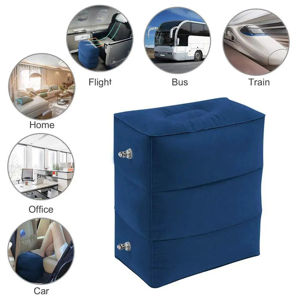 Flight Sleeping Footrest Pillow Resting Pillow for Kids on Airplane Car Bus Pillow Inflatable Travel Foot Pad Foot Rest Pillow