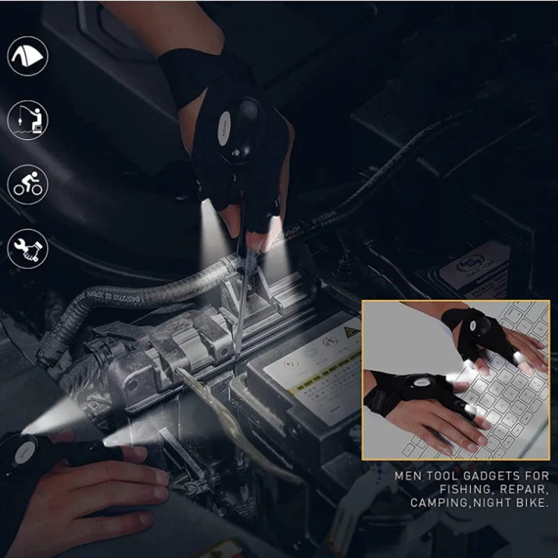 The Gud Store Fingerless Glove LED Flashlight