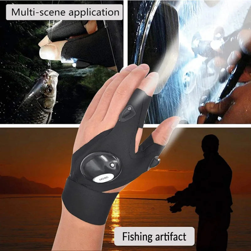 The Gud Store Fingerless Glove LED Flashlight